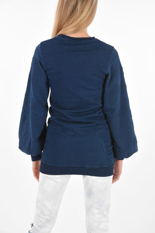 COUTURE Crewneck Sweatshirt with All-over Embossed Lettering