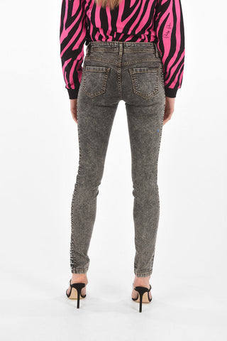 Jeggings MADDY in denim stretch con strass laterali
