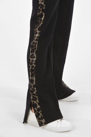 COUTURE Flared Joggers PP1978 with Rhinestoned Side Bands