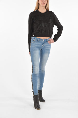 slim fit MENTE APERTA jeans with studs profile