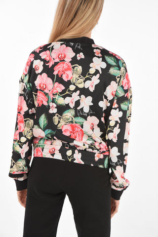 COUTURE Printed Bomber FLOWERS with Ribbed Hems