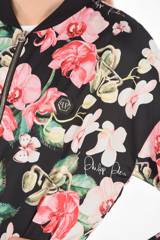 COUTURE Printed Bomber FLOWERS with Ribbed Hems