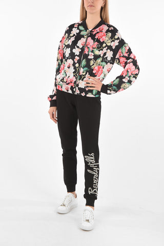 COUTURE Printed Bomber FLOWERS with Ribbed Hems