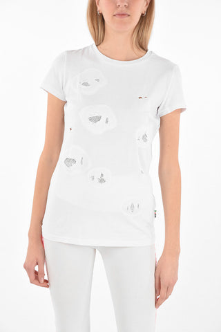 COUTURE EST.1978 Crew Neck Distressed T-Shirt with Rhinestone
