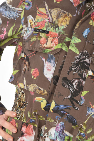 COUTURE Printed Parka JUNGLE embellished with Rhinestones