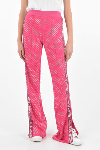 COUTURE EST.1978 pantaloni jogger Bootcut con Strass e Bande Logate