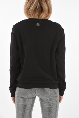 COUTURE Printed Sweatshirt LS Skull with Crystals embellishment