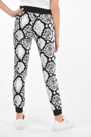 COUTURE Joggers stampati PYTHON  con Logo in Strass