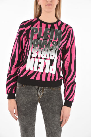 COUTURE EST.1978 zebra patterned crew-neck sweatshirt