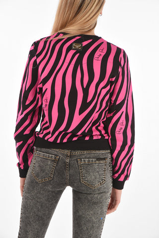 COUTURE EST.1978 zebra patterned crew-neck sweatshirt