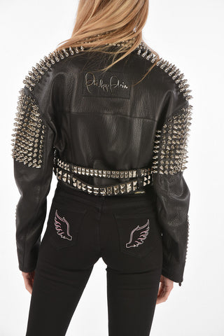 COUTURE Leather Biker with All-Over Studs