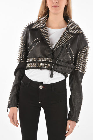 COUTURE Leather Biker with All-Over Studs