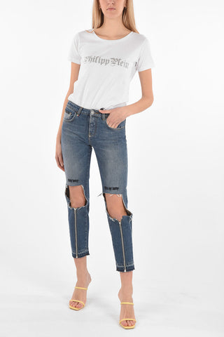 COUTURE Distressed Boyfriend Jeans STATEMENT