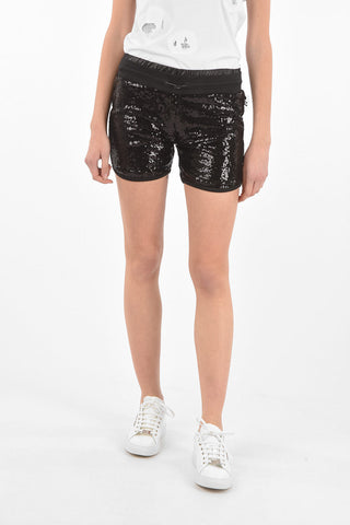 PROJECT-XYZ  Drawstring waist Shorts with Sequins