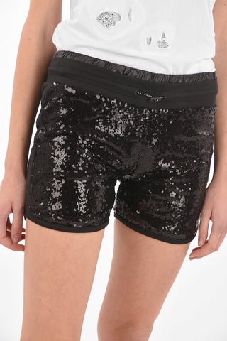 PROJECT-XYZ  Drawstring waist Shorts with Sequins