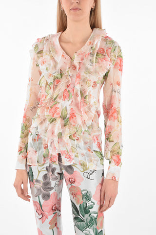 COUTURE EST.1978 floral patterned blouse with ruffle
