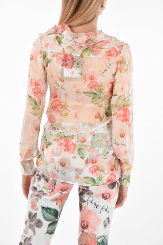 COUTURE EST.1978 floral patterned blouse with ruffle