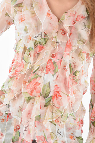 COUTURE EST.1978 floral patterned blouse with ruffle