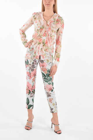 COUTURE EST.1978 floral patterned blouse with ruffle