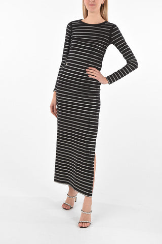 COUTURE EST.1978 maxi vestito LIGHTS ON HER in strass con doppio spacco laterale