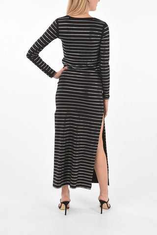 COUTURE EST.1978 maxi vestito LIGHTS ON HER in strass con doppio spacco laterale