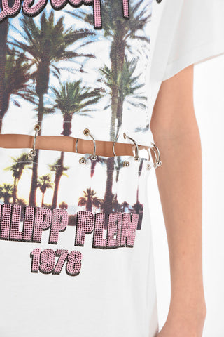 COUTURE T-dress PP1978 with BEVERLY HILLS Print and Piercings Embellishment