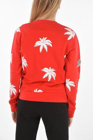 COUTURE Printed Sweatshirt LS ALOHA with Rhinestoned Embellishments