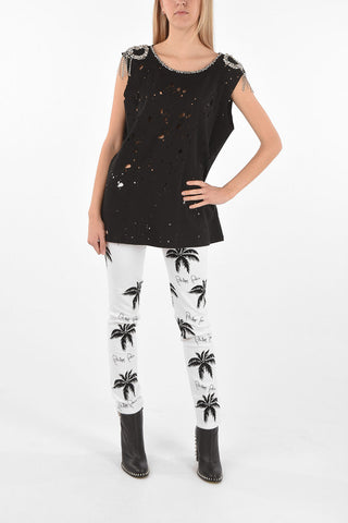 COUTURE EST.1978 vintage effect maxi top with jewel embellishment
