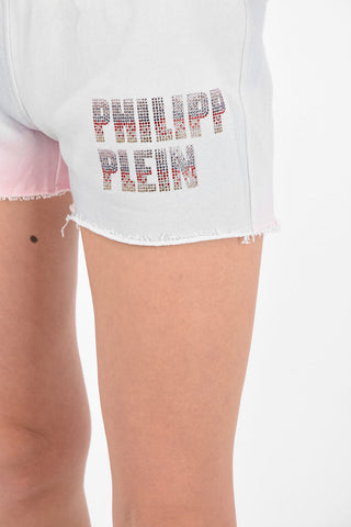 COUTURE Jogging Shorts Tye-dye CRYSTAL con Logo in Strass