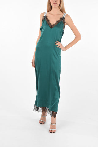 COUTURE EST.1978 silk slip dress with lace details