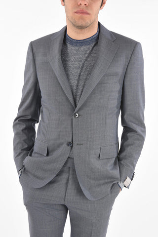 district check side vents belt loops 2-button MANTUA suit