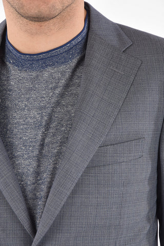district check side vents belt loops 2-button MANTUA suit