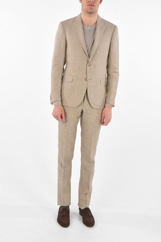 CC COLLECTION flax side vents notch lapel RIGHT 2-button suit