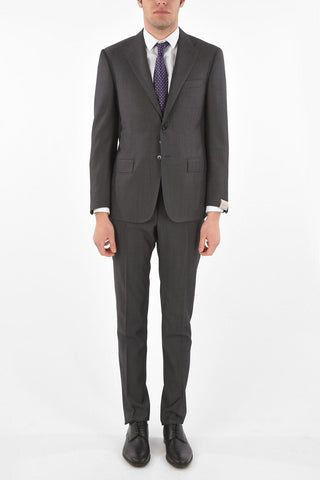 Mini check virgin wool side vents MANTUA suit