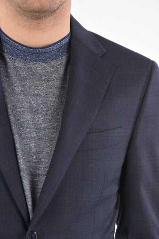 District Check virgin wool notch lapel MANTUA suit
