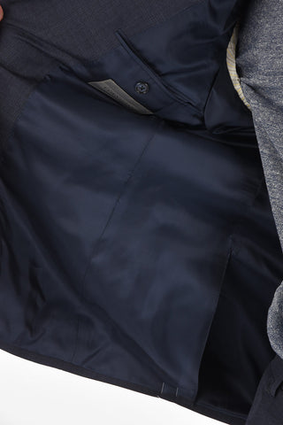 District Check virgin wool notch lapel MANTUA suit