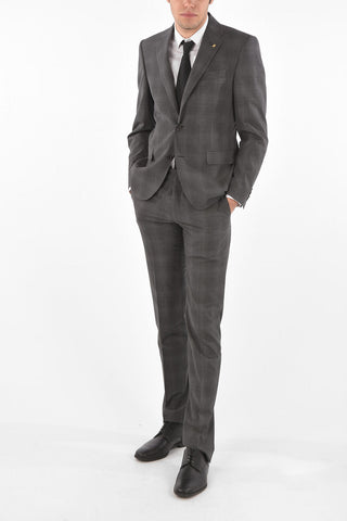 CC COLLECTION abito 2 bottoni RIGHT district check due spacchi revers classico
