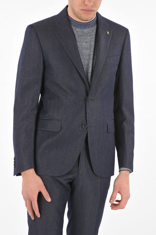 CC COLLECTION virgin wool and flax side vents notch lapel 2-button RIGHT suit