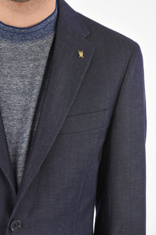 CC COLLECTION virgin wool and flax side vents notch lapel 2-button RIGHT suit