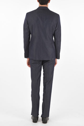 CC COLLECTION virgin wool and flax side vents notch lapel 2-button RIGHT suit