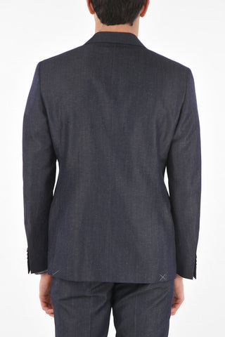 CC COLLECTION virgin wool and flax side vents notch lapel 2-button RIGHT suit