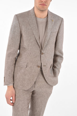 CC COLLECTION flax side vents notch lapel RIGHT 2-button suit