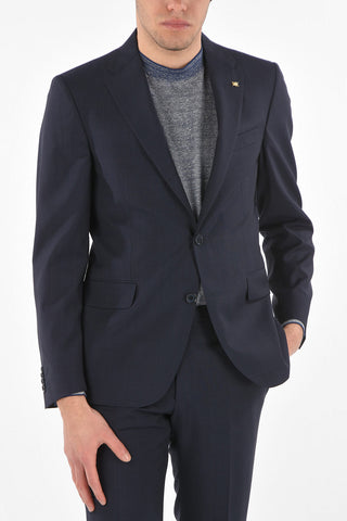 CC COLLECTION district check virgin wool RIGHT side vents 2-button suit