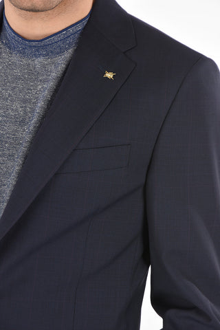 CC COLLECTION district check virgin wool RIGHT side vents 2-button suit