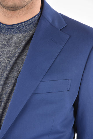Solid color cotton stretch side vents notch lapel 2-button MANTUA suit