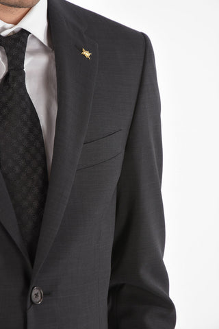 CC COLLECTION virgin wool RIGHT notch lapel 2-button suit with Scalloped Hem
