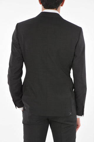 CC COLLECTION virgin wool RIGHT notch lapel 2-button suit with Scalloped Hem