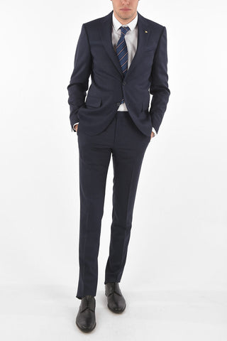 CC COLLECTION mini check virgin wool side vents 2-button RIGHT suit