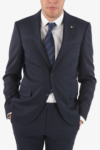 CC COLLECTION mini check virgin wool side vents 2-button RIGHT suit