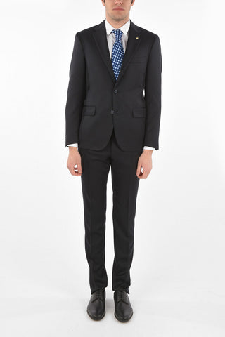 CC COLLECTION virgin wool RIGHT notch lapel suit with Scalloped Hem